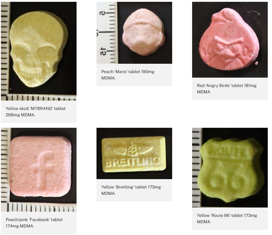 Multiple tablets containing a high dose of MDMA (ecstasy) found in NSW